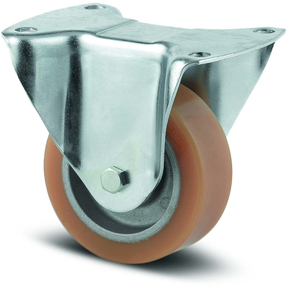 Roata fixa TENTE, poliuretan, 80 mm, 500 kg, portocaliu