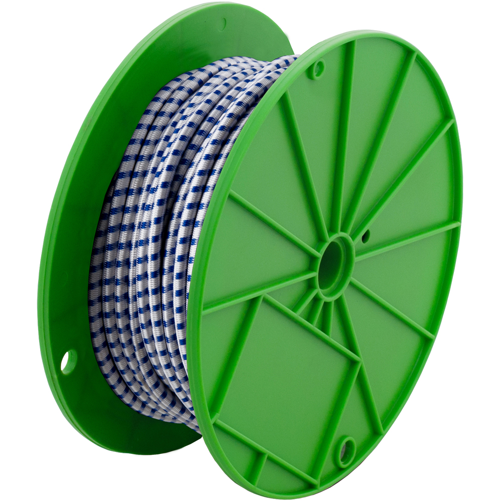 Coarda elastica, 6 mm, alb-albastru