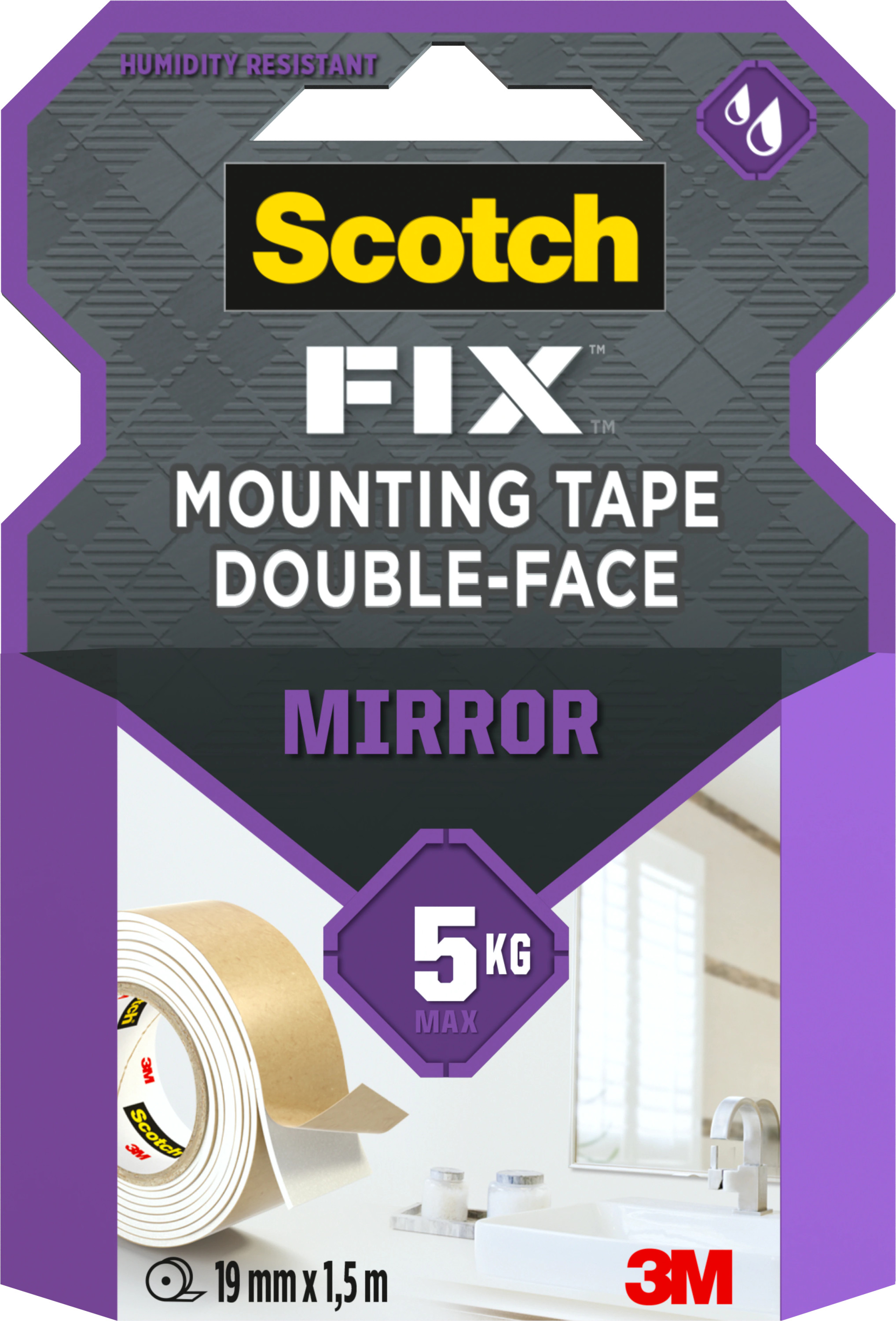Banda montare oglinzi 1.9 cm x 1.5 m Bej  Scotch