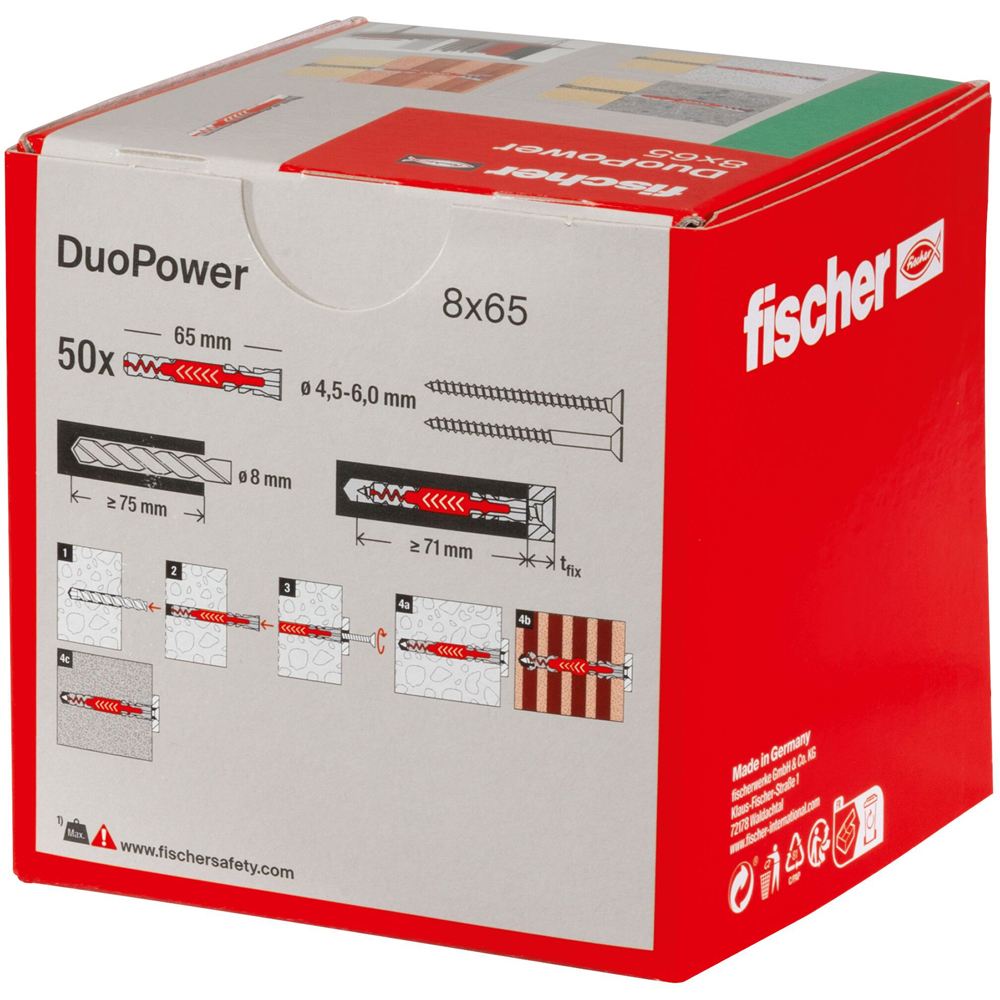 Diblu universal FISCHER DuoPower, 8 x 65mm, 50buc