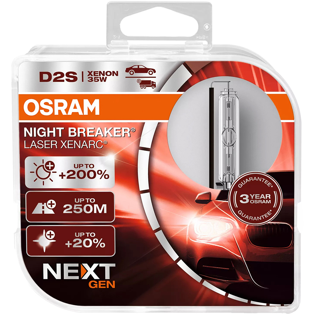 Bec auto Xenon OSRAM Night Breaker Laser, D2S, 4500K, 35W, 12V, 2buc