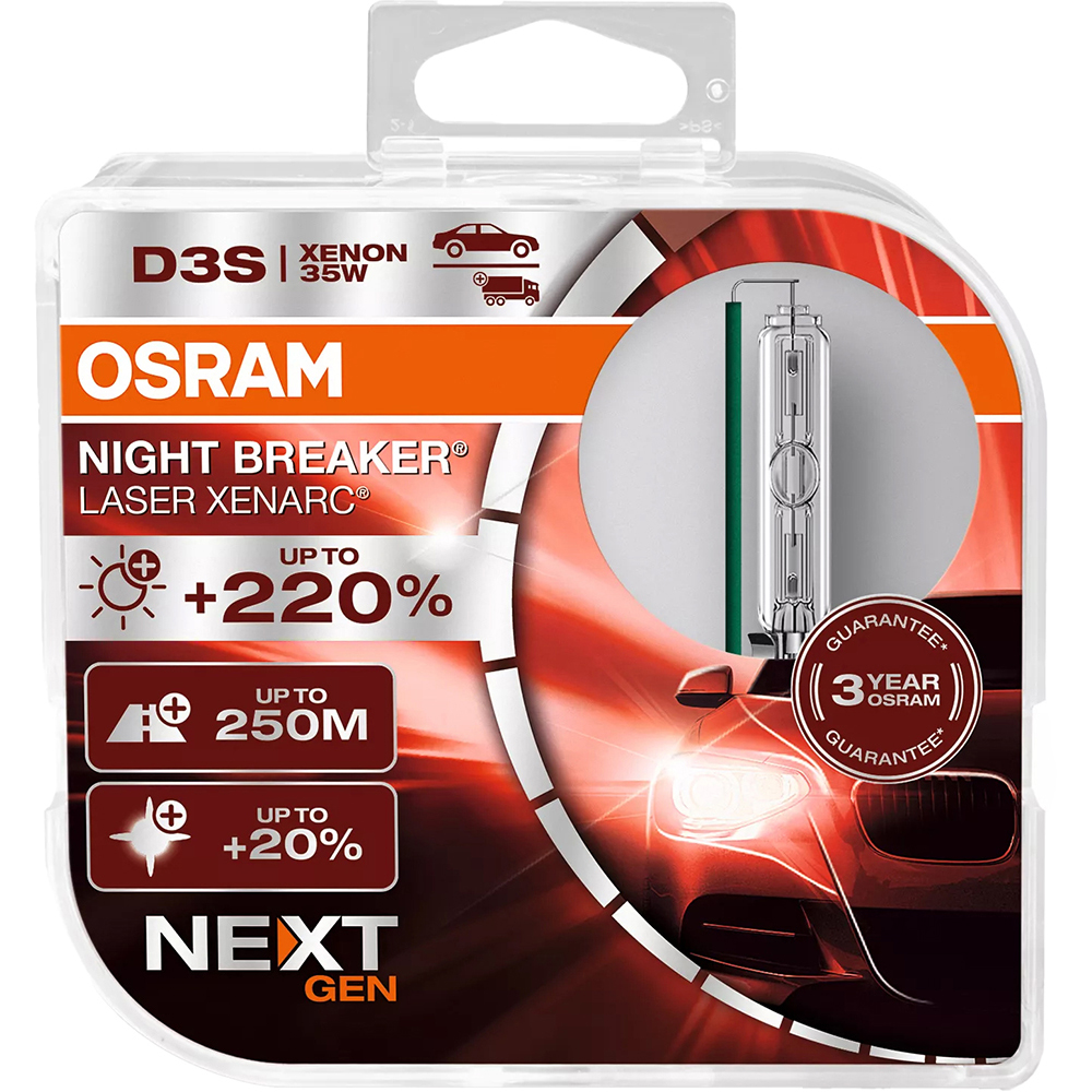 Bec auto Xenon OSRAM Night Breaker Laser, D3S, 4500K, 35W, 12V, 2buc