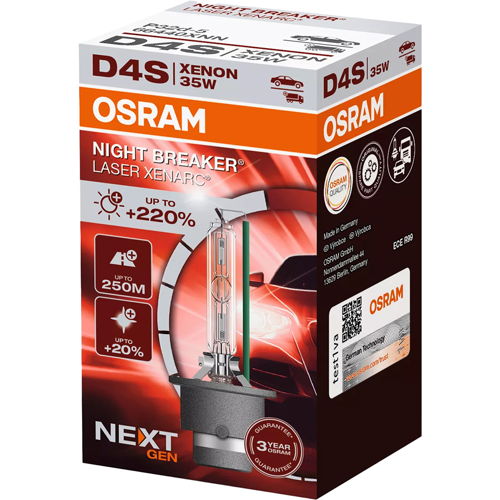 Bec auto Xenon OSRAM Night Breaker Laser, D4S, 4500K, 35W, 12V, 1buc