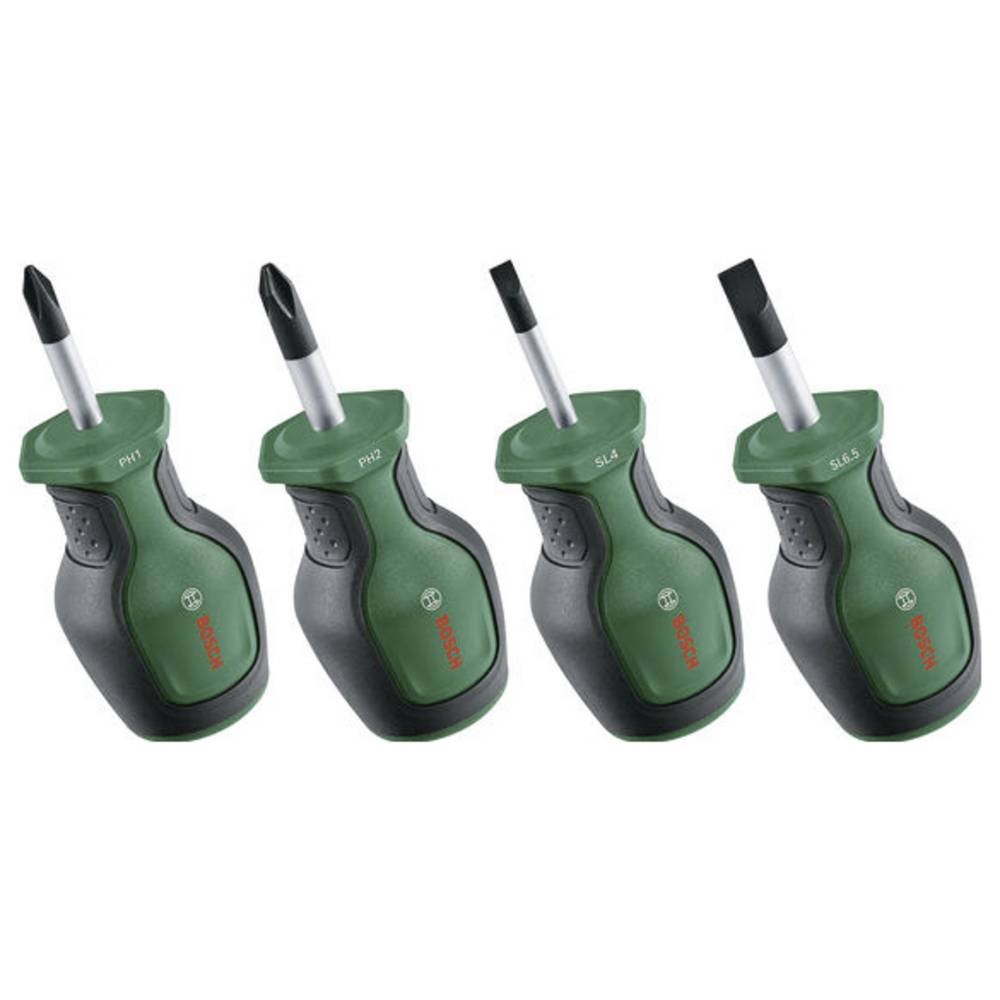 Kit surubelnite scurte BOSCH, SL4, SL6.5, PH1, PH2, otel, verde-negru