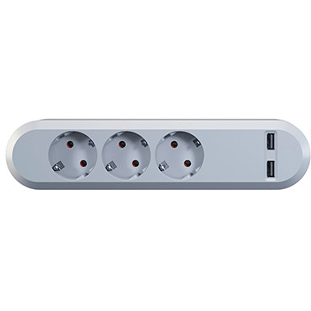 Multipriza BACHMANN Smart 3XCEE7, 16A, USB, alb