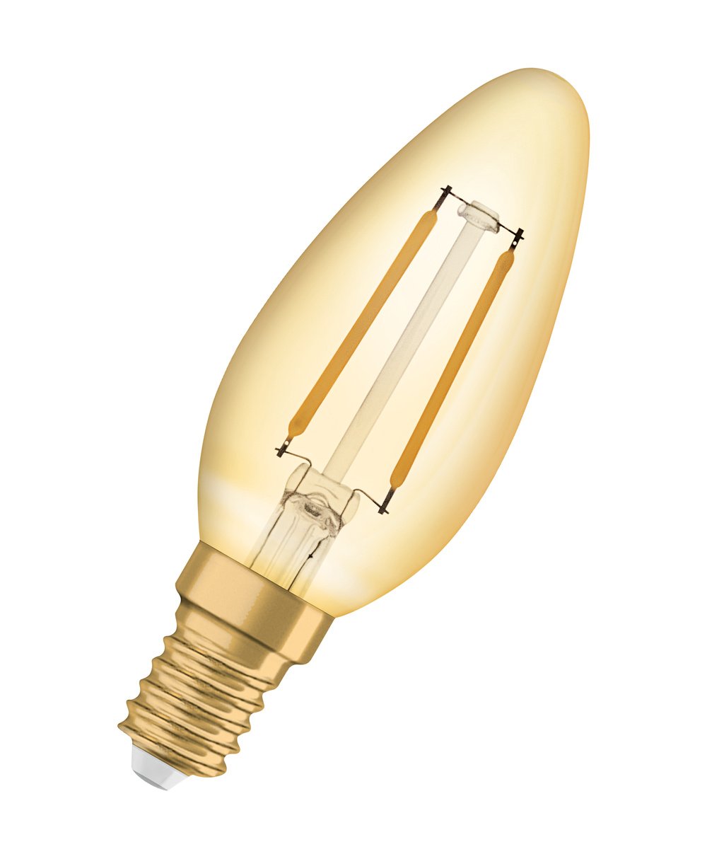 Bec LED decorativ, Osram, E14, 2.5W, 2500K, auriu