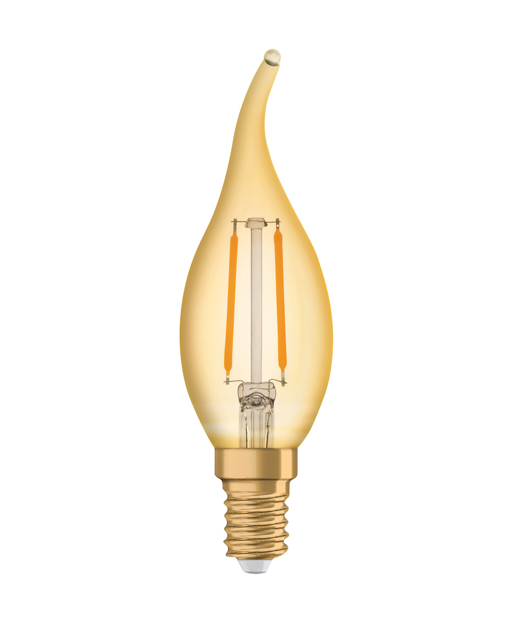 Bec LED decorativ, Osram, E14, 2.5W, 2400K, auriu