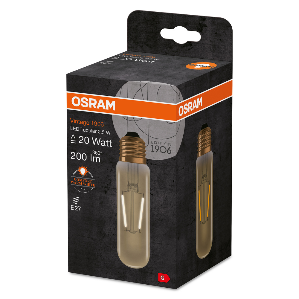Bec LED decorativ, Osram, E27, 2.80W, 2400K, auriu