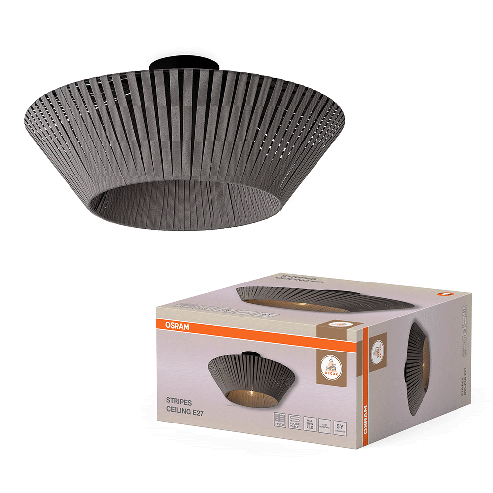 Plafoniera OSRAM 4058075848085, 10W, E27, IP20, gri inchis 