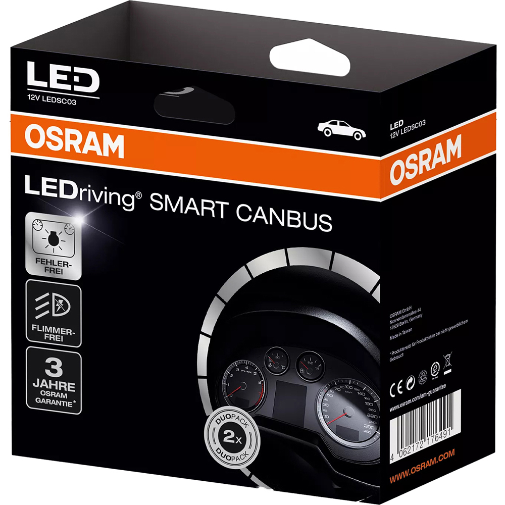 Anulator erori canbus OSRAM LEDriving Smart Canbus LEDSC03-1, 12V, 2buc