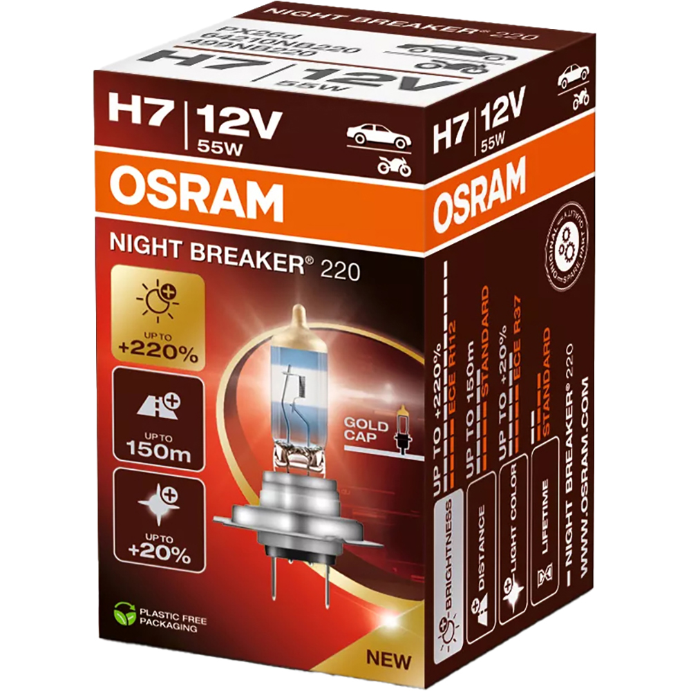 Bec auto Halogen OSRAM Night Breaker, H7, 6000K, 19W, 12V, 1buc