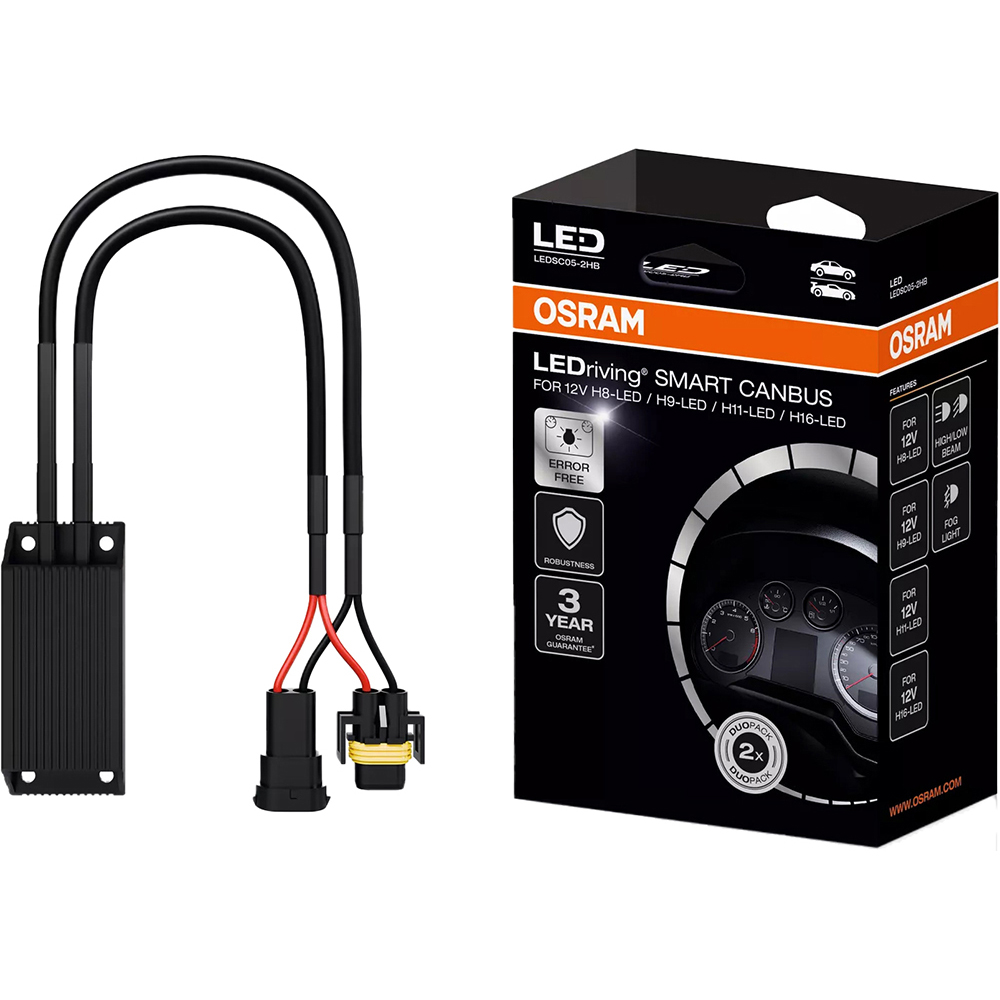 Anulator erori canbud OSRAM LEDribing Smart Canbus, pentru H8, H9, H11, H16, 12V, 2buc