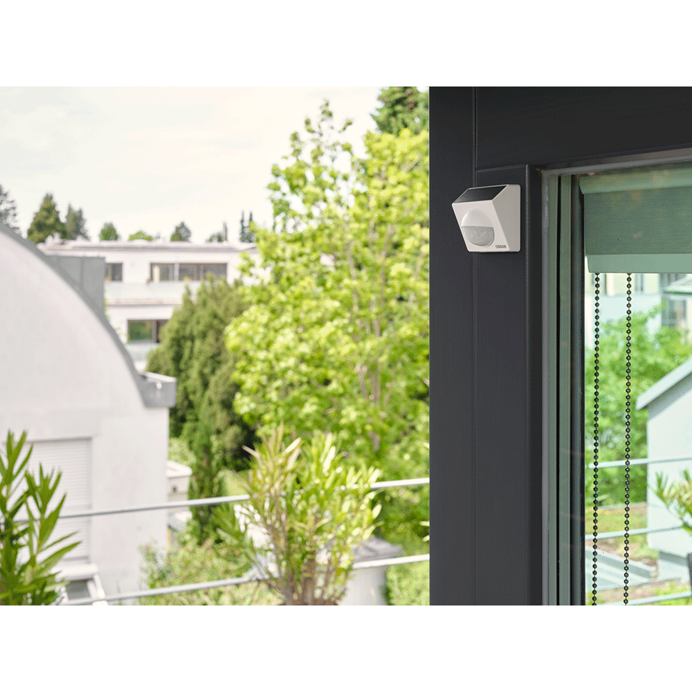 Senzor de miscare OSRAM, IP65, Wi-Fi, incarcare solara, alb