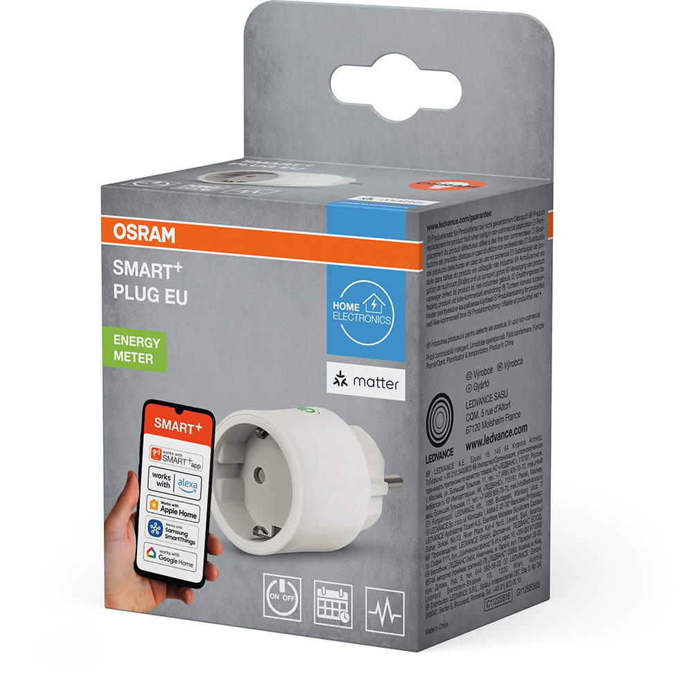 Priza smart OSRAM Smart Plus, 2300W, 16A, WiFi, alb