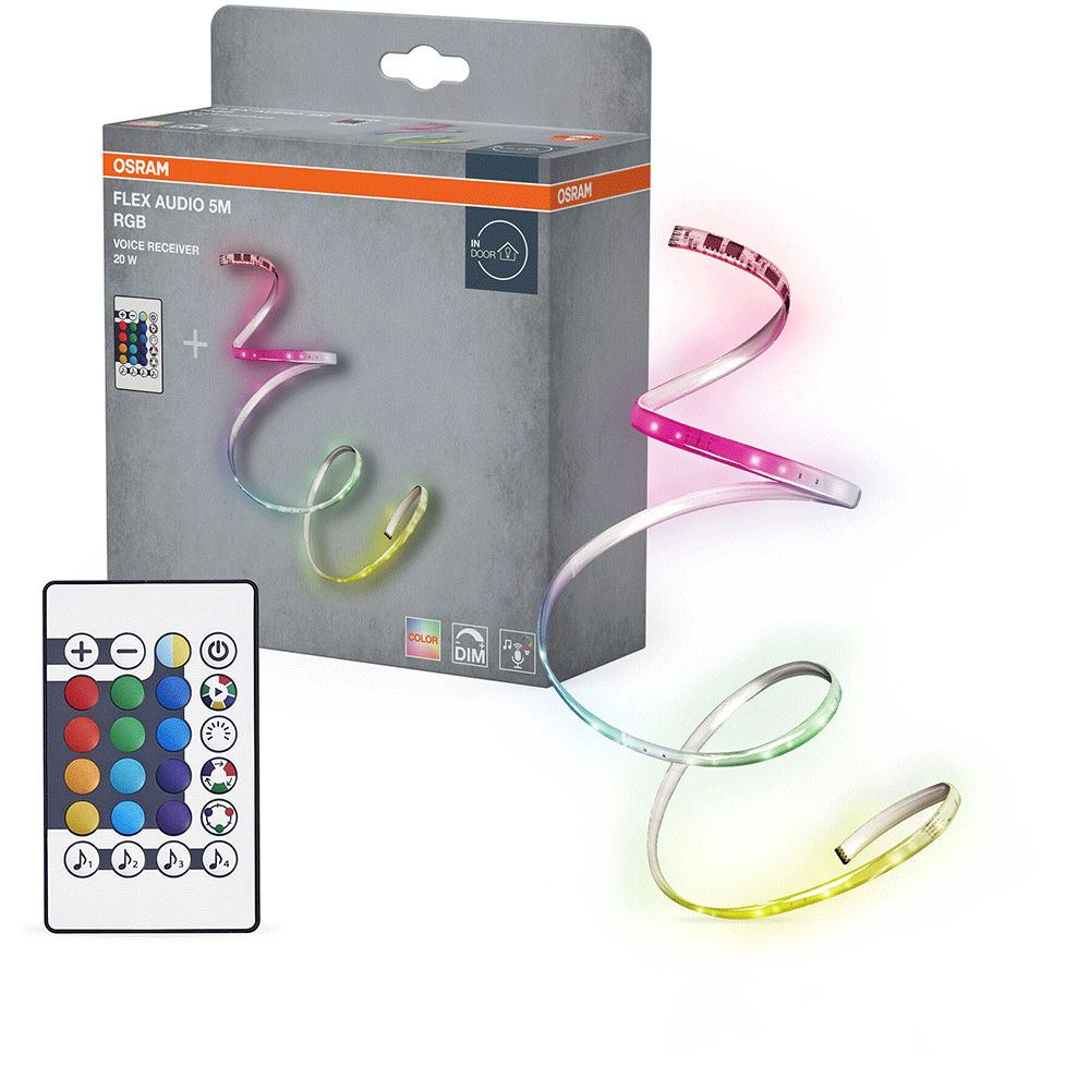 Banda LED OSRAM 5M, 20W, RGB, telecomanda, 5m