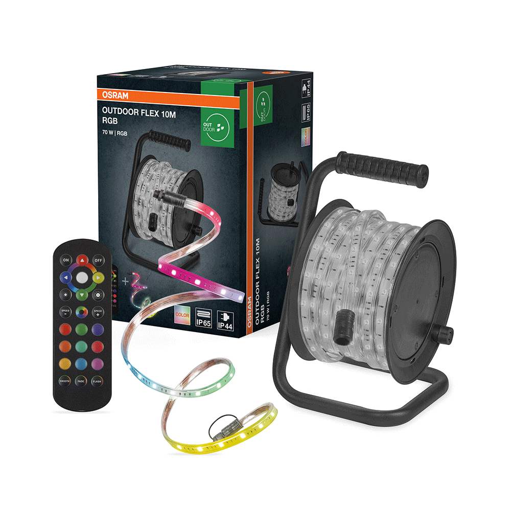 Banda LED exterior OSRAM, 70W, RGB, telecomanda, 10m