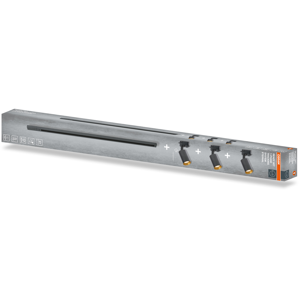 Sina OSRAM Elemental, 3 proiectoare, negru/auriu