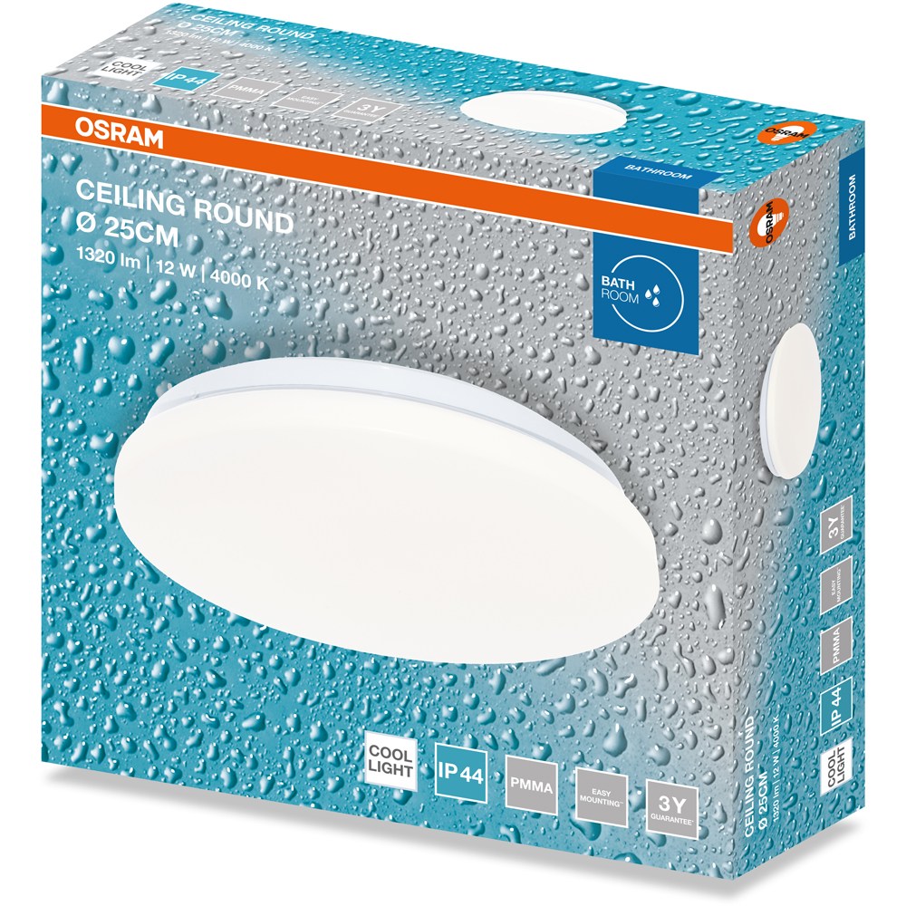 Plafoniera LED OSRAM, 12W, 1320lm, 4000K, IP44, alb
