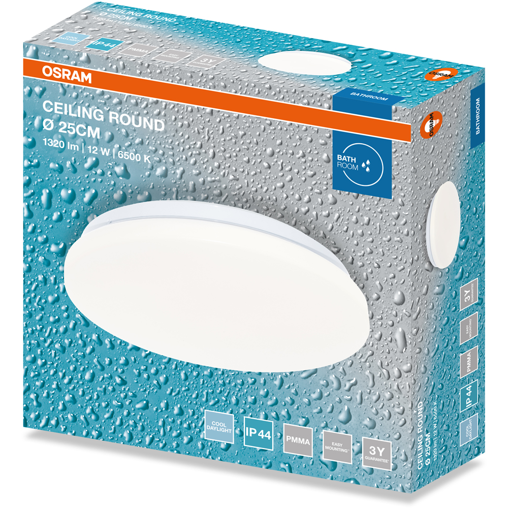 Plafoniera LED OSRAM, 12W, 1320lm, 6500K, IP44, alb