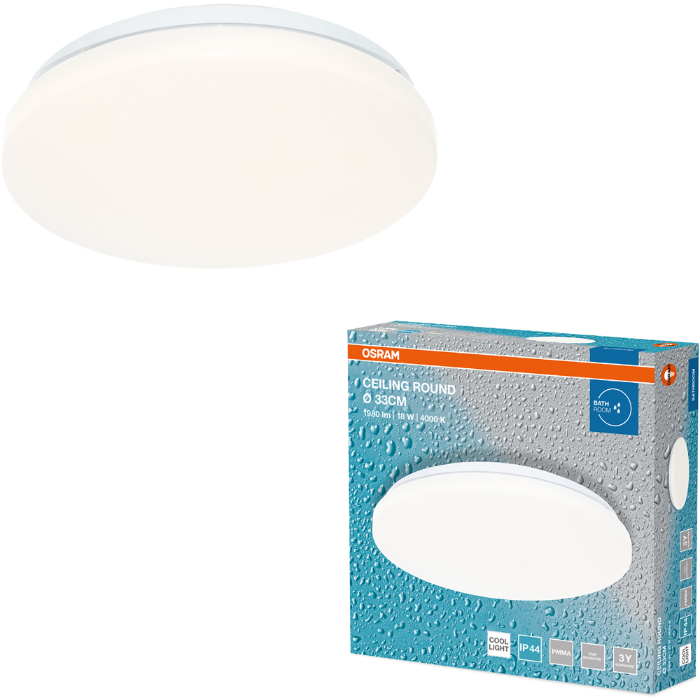 Plafoniera LED OSRAM, 18W, 1980lm, 4000K, IP44, alb