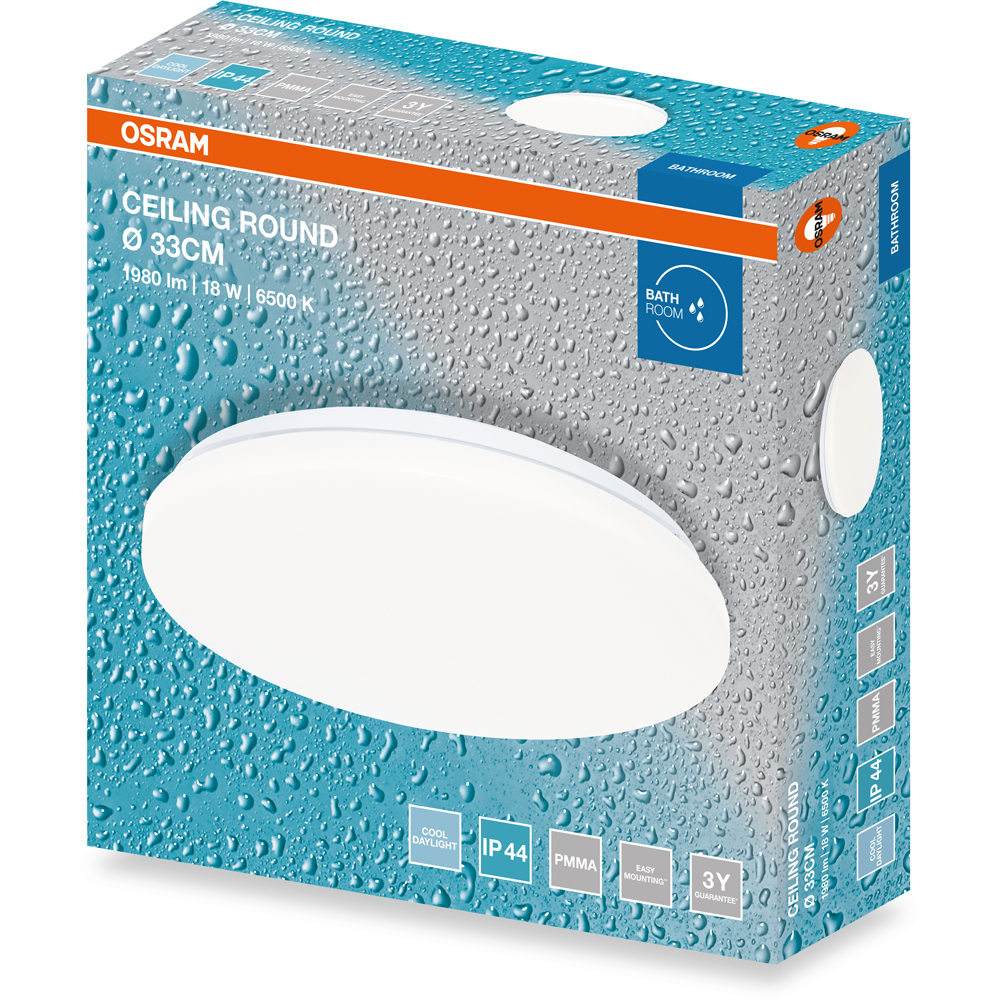 Plafoniera LED OSRAM, 18W, 1980lm, 6500K, IP44, alb
