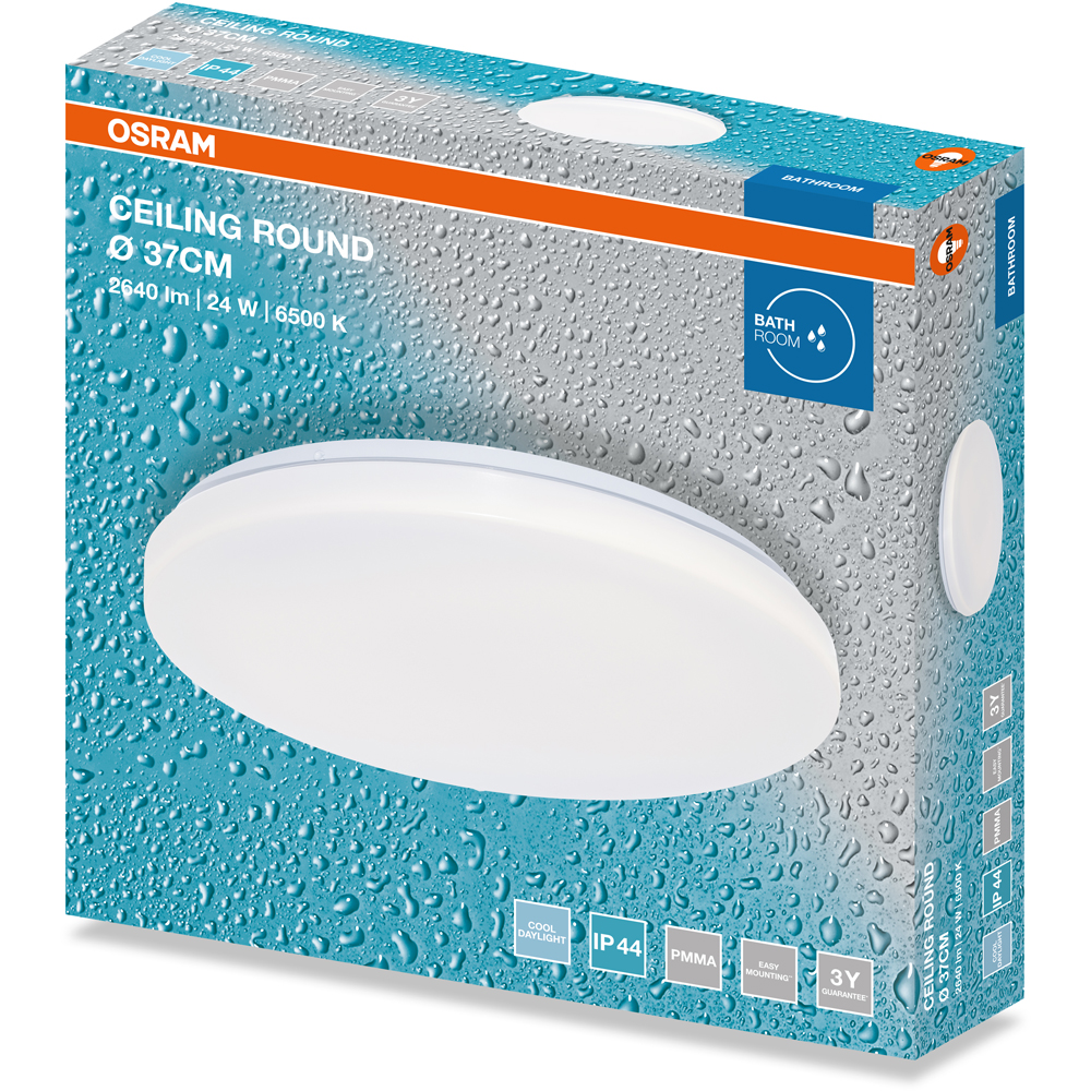 Plafoniera LED OSRAM, 24W, 2640lm, 6500K, IP44, alb