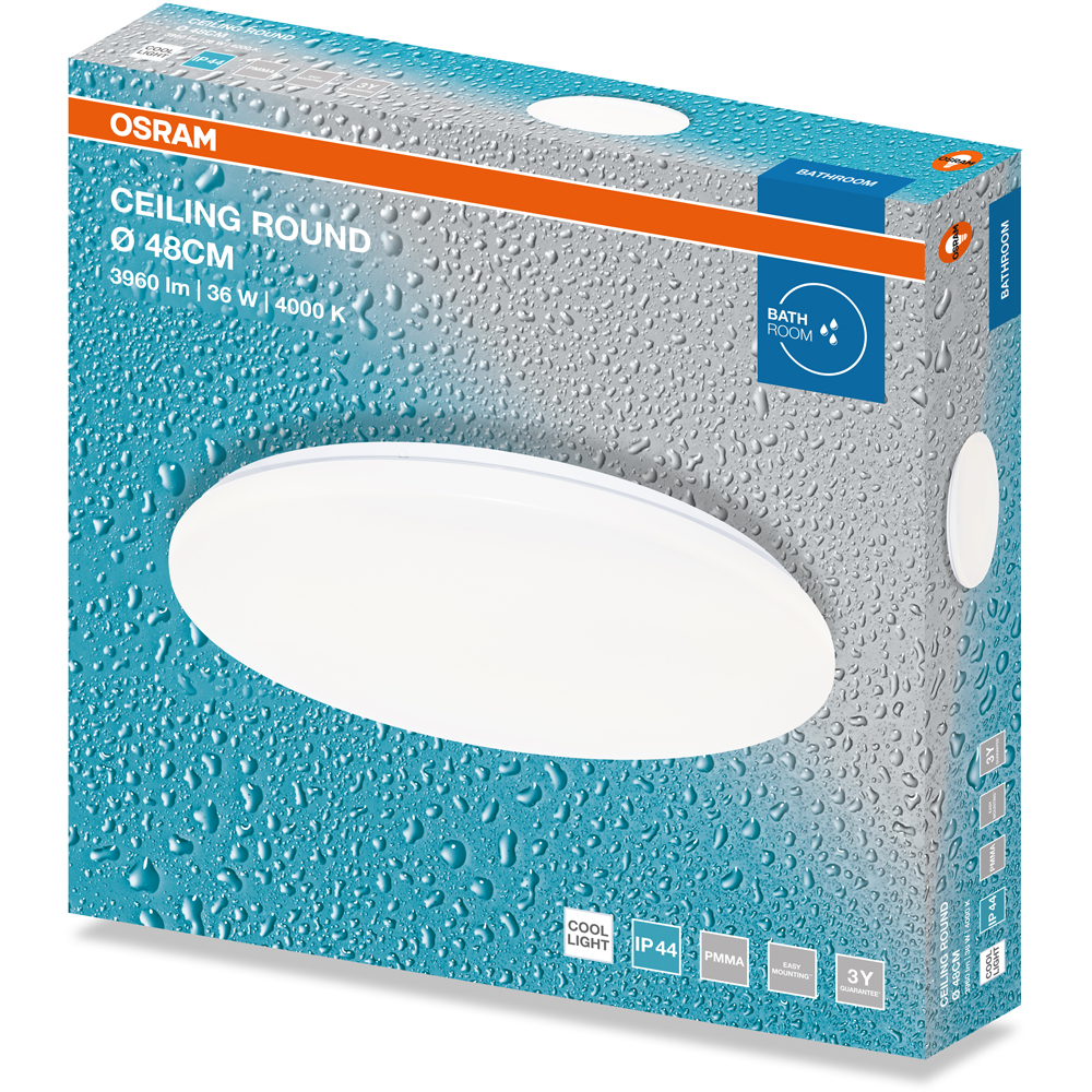 Plafoniera LED OSRAM, 36W, 3960lm, 4000K, IP44, alb