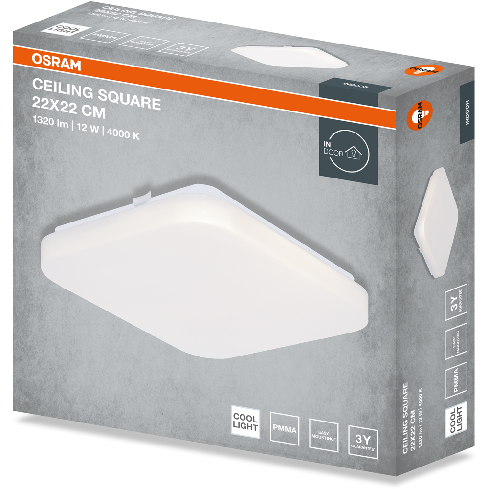 Plafoniera LED OSRAM, 12W, 1320lm, 4000K, IP20, alb