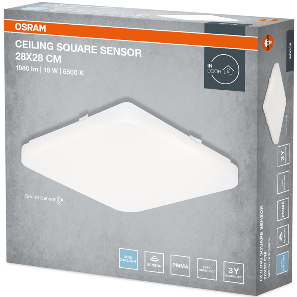 Plafoniera LED OSRAM, 18W, 1980lm, 6500K, IP20, alb