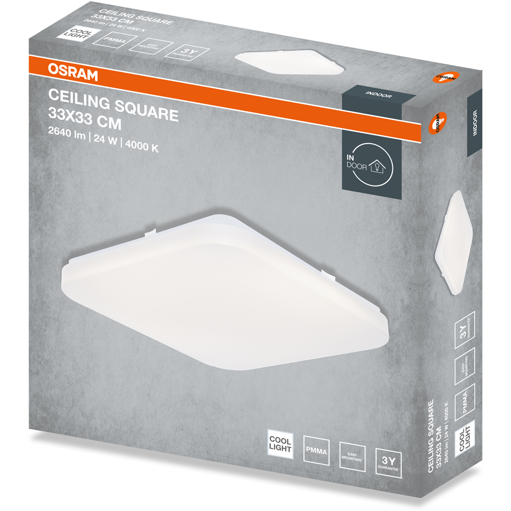 Plafoniera LED OSRAM, 24W, 2640lm, 4000K, IP20, alb