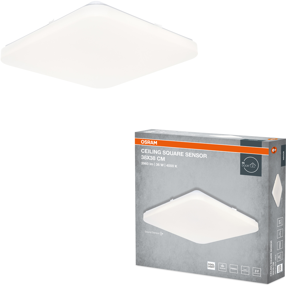Plafoniera LED cu senzor OSRAM, 36W, 3960lm, 4000K, IP20, alb