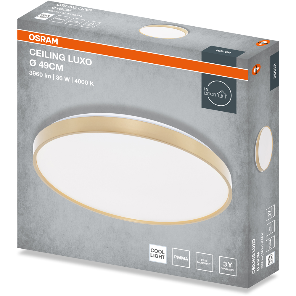 Plafoniera LED OSRAM Luxo, 36W, 3960lm, 4000K, IP20, auriu