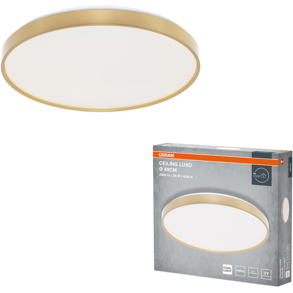 Plafoniera LED OSRAM Luxo, 36W, 3960lm, 4000K, IP20, auriu