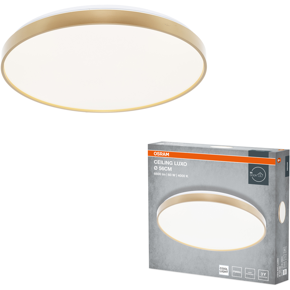 Plafoniera LED OSRAM Luxo, 60W, 6600lm, 4000K, IP20, auriu