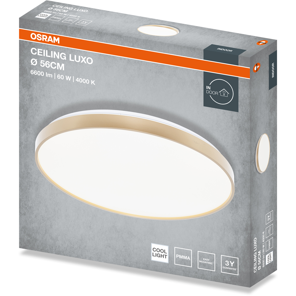 Plafoniera LED OSRAM Luxo, 60W, 6600lm, 4000K, IP20, auriu