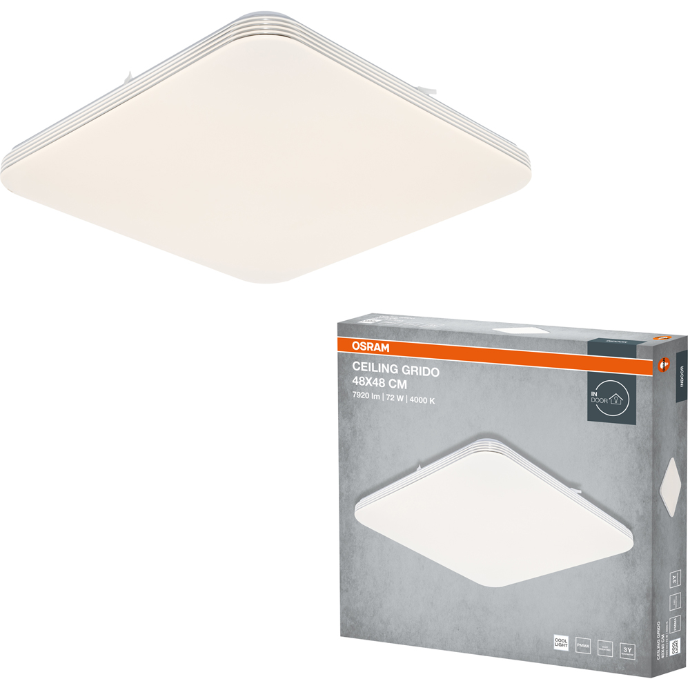 Plafoniera LED OSRAM Grido SQ, 72W, 7920lm, 4000K, IP20, alb