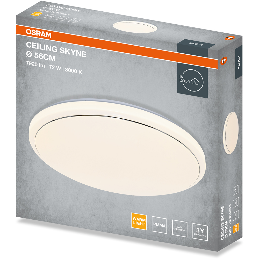 Plafoniera LED OSRAM Skyne, 72W, 7920lm, 3000K, IP20, alb