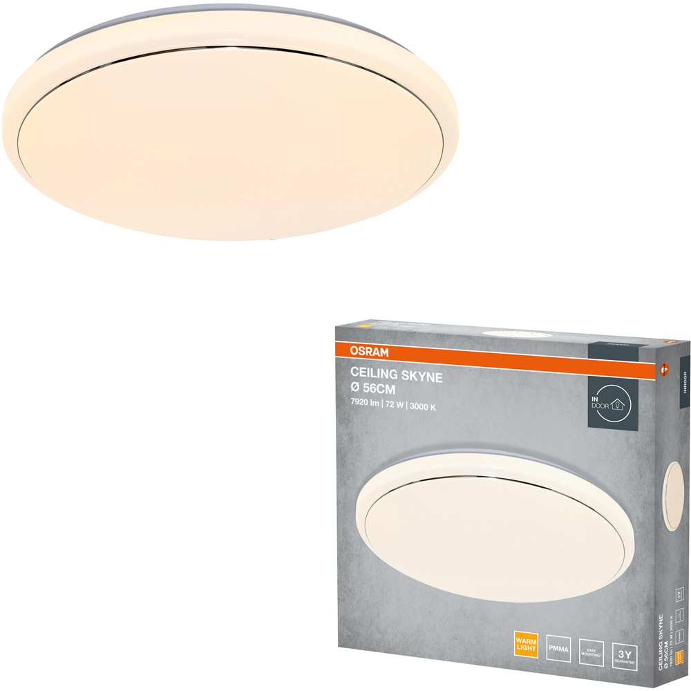 Plafoniera LED OSRAM Skyne, 72W, 7920lm, 3000K, IP20, alb
