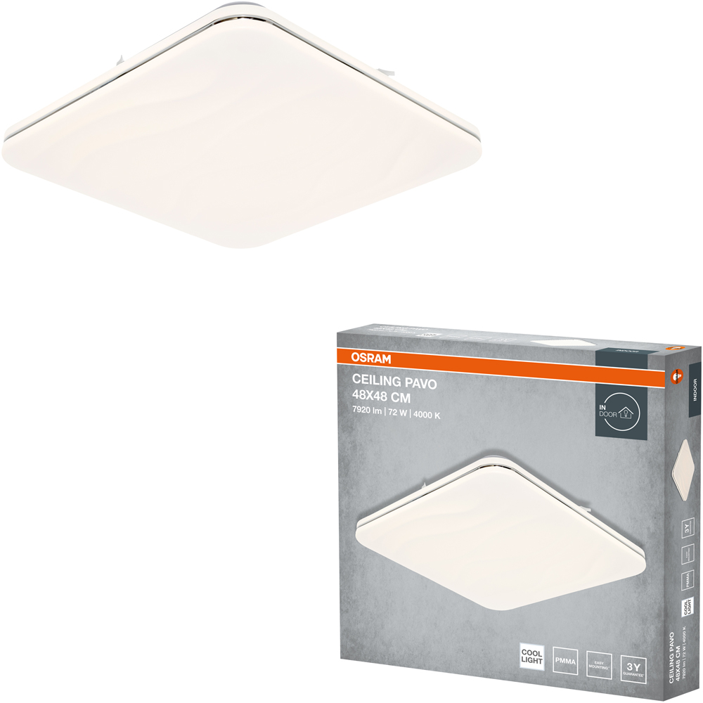 Plafoniera LED OSRAM Pavo SQ, 72W, 7920lm, 4000K, IP20, alb