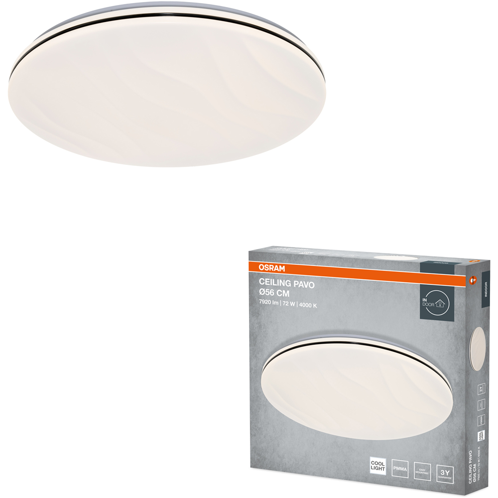 Plafoniera LED OSRAM Pavo, 72W, 7920lm, 4000K, IP20, alb