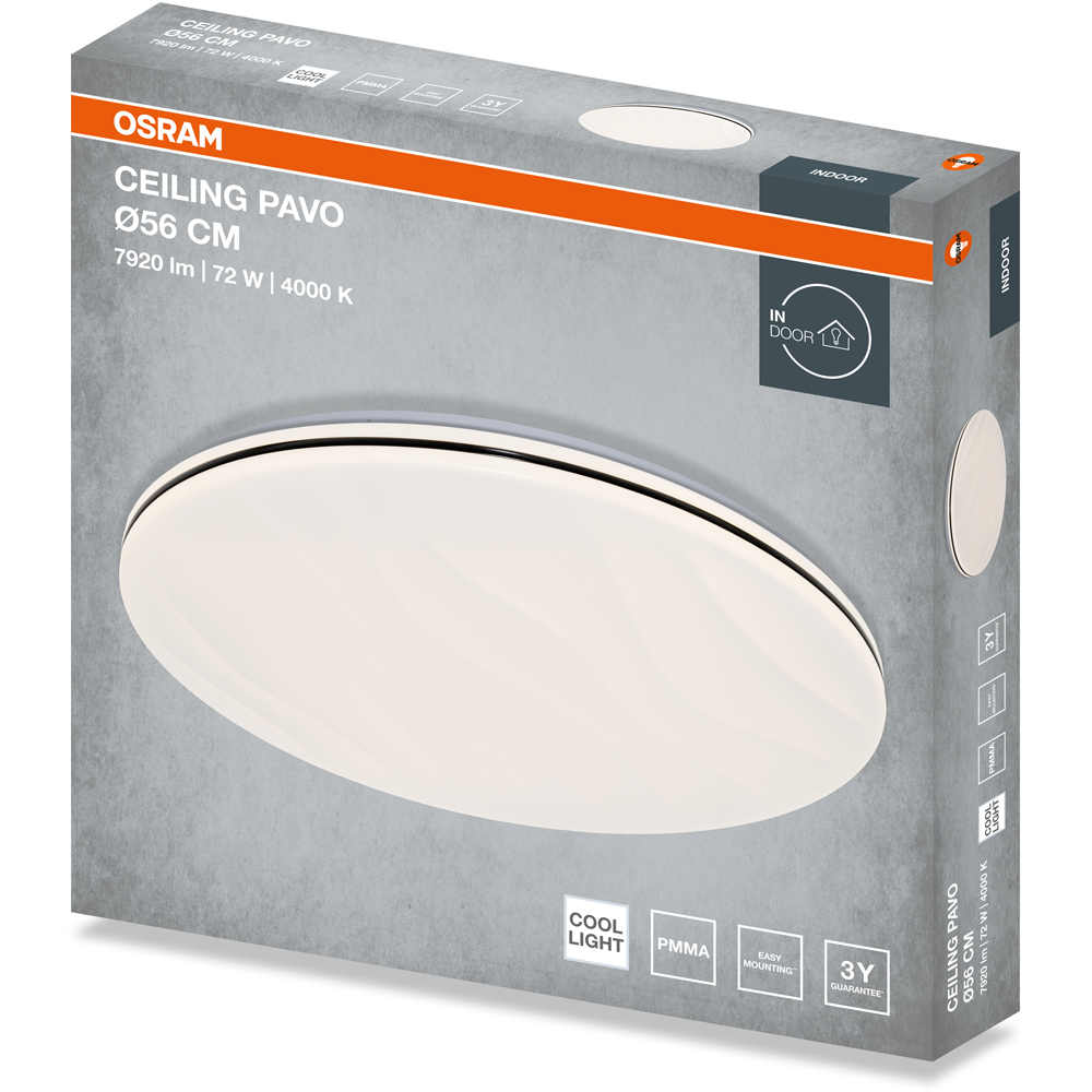 Plafoniera LED OSRAM Pavo, 72W, 7920lm, 4000K, IP20, alb