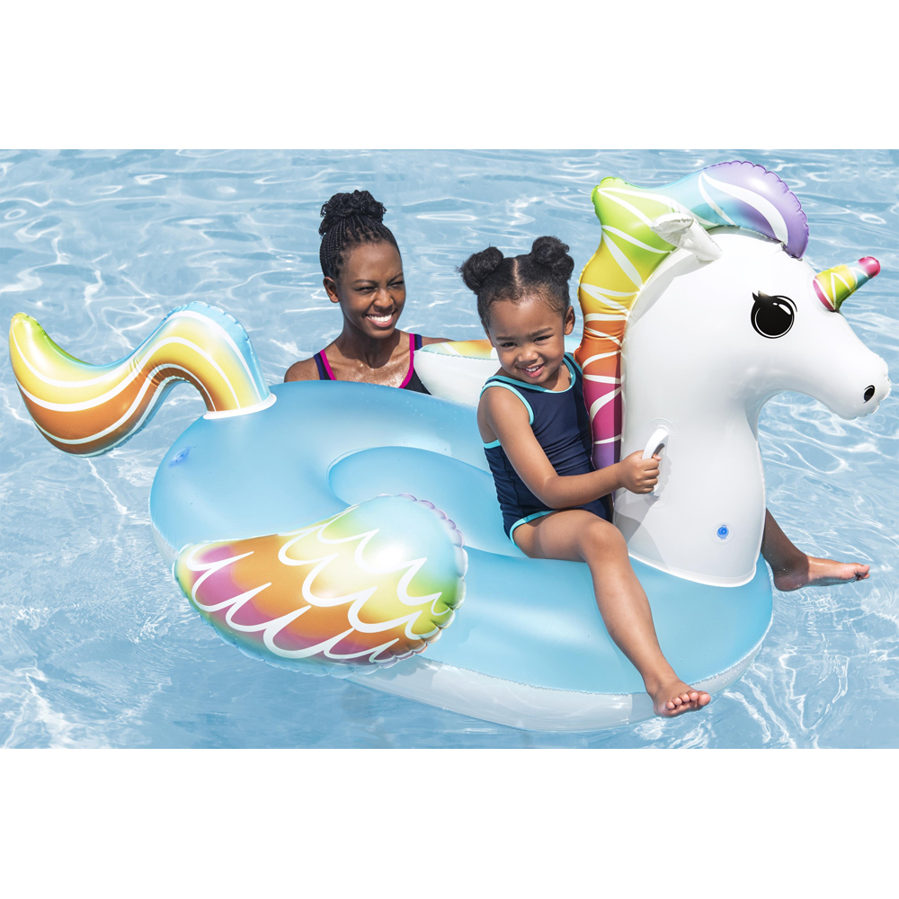 Saltea gonflabila BESTWAY, 3 ani+, 163 x 110 x 95.5 cm, capacitate maxima 45 kg, forma unicorn