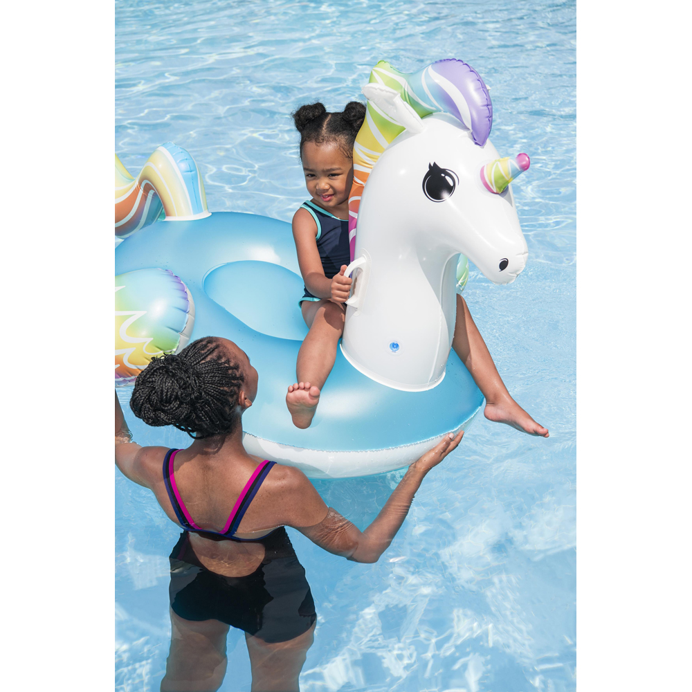 Saltea gonflabila BESTWAY, 3 ani+, 163 x 110 x 95.5 cm, capacitate maxima 45 kg, forma unicorn
