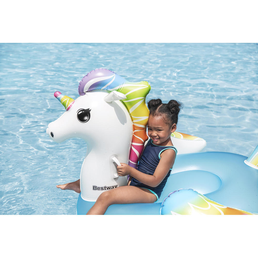 Saltea gonflabila BESTWAY, 3 ani+, 163 x 110 x 95.5 cm, capacitate maxima 45 kg, forma unicorn