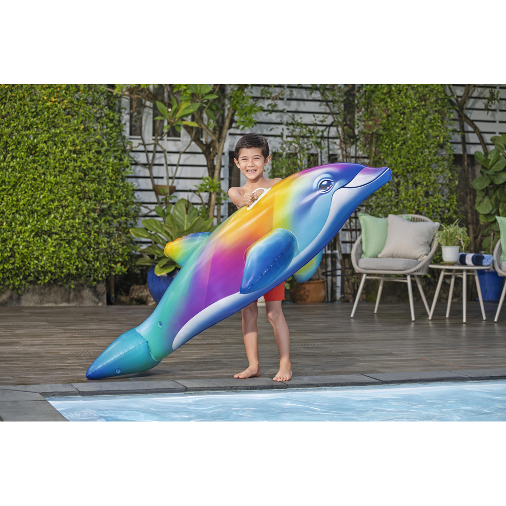 Saltea gonflabila BESTWAY, 3 ani+, 173 x 84 x 46 cm, capacitate maxima 45 kg, forma delfin