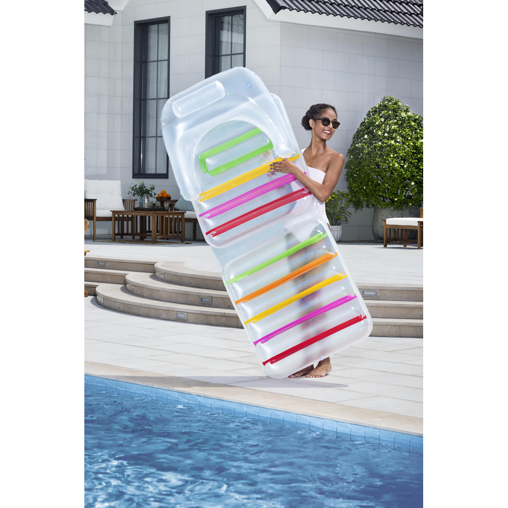 Sezlong gonflabil cu spatar pliabil BESTWAY, 178 x 80 x 49 cm, 1 persoana, capacitate maxima 100 kg, multicolor