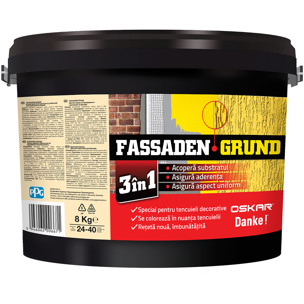 Grund tencuiala decorativa Oskar Fassaden Grund, 8 Kg