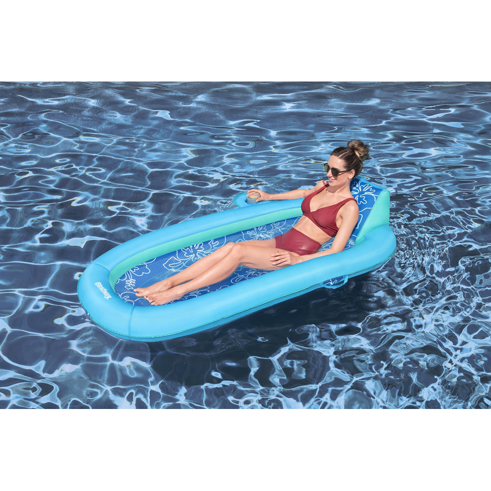 Saltea gonflabila BESTWAY, 188 x 98 x 38 cm, capacitate maxima 140 kg, cu perna si suport pahar, albastru