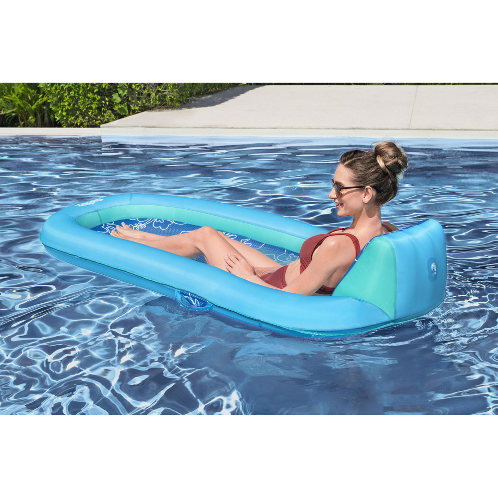 Saltea gonflabila BESTWAY, 188 x 98 x 38 cm, capacitate maxima 140 kg, cu perna si suport pahar, albastru