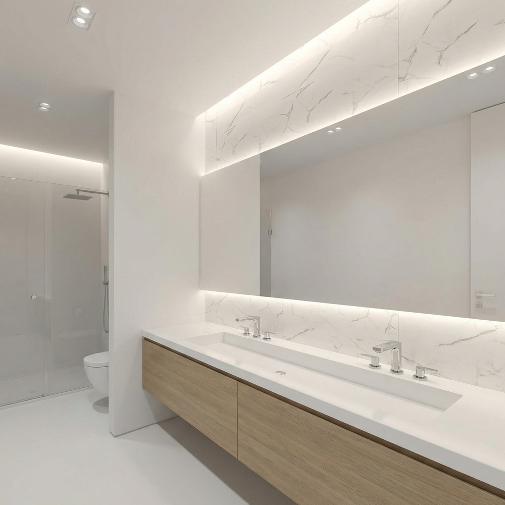 Panou decorativ Marble, WPC, 120 x 278 cm, alb